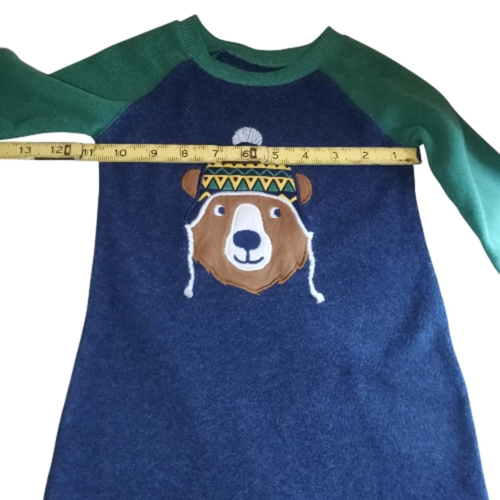 Carter's Boys Cozy Green, Blue Brown, White and Yellow Bear One Piece 18 Months!